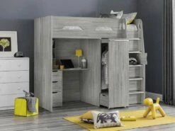 Julian Bowen Pegasus High Sleeper Bed In Grey Oak