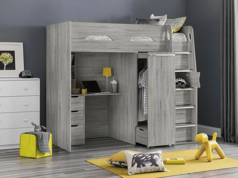 Julian Bowen Pegasus High Sleeper Bed In Grey Oak 3 Julian Bowen Pegasus High Sleeper Bed In Grey Oak