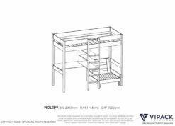 Vipack Pino Kids High Sleeper Bed In White With Sofa Bed -bedding sale piolzb14 03