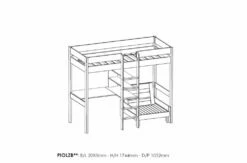 Vipack Pino Kids High Sleeper Bed In Grey With Sofa Bed -bedding sale piolzb17 03