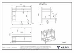Vipack Pino Triple Sleeper In White -bedding sale pisbma14 03
