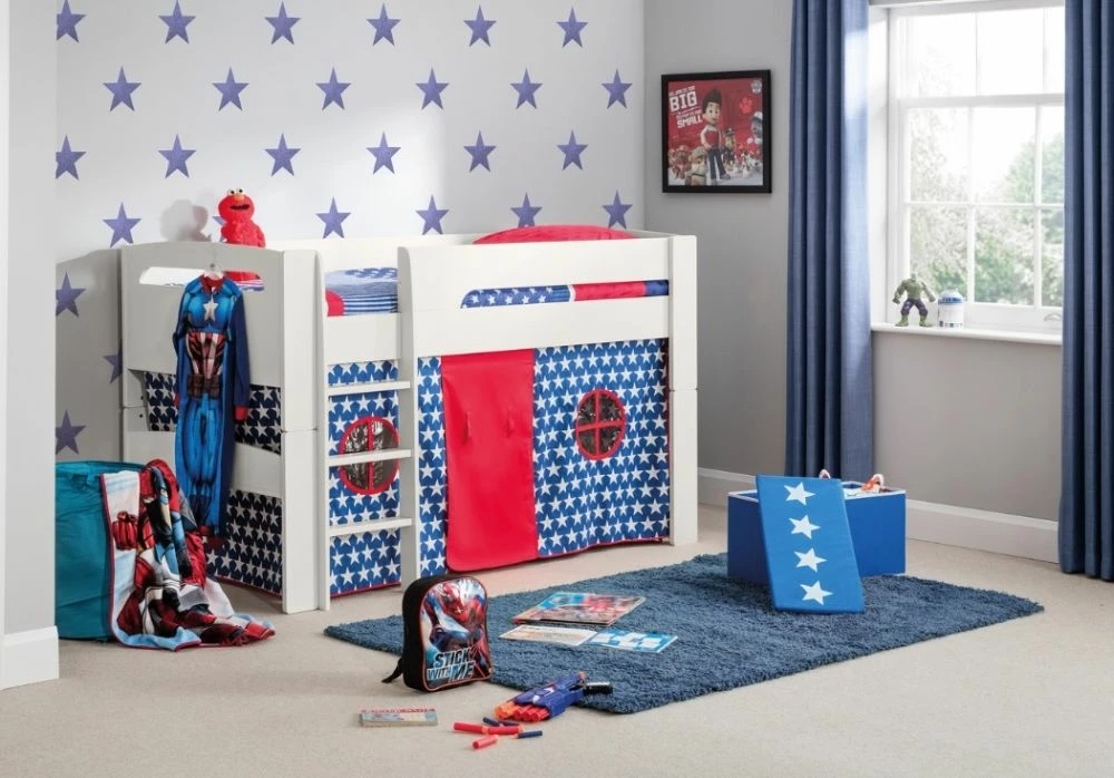 Julian Bowen Pluto Mid Sleeper Bed In Surf White 4 Julian Bowen Pluto Mid Sleeper Bed In Surf White - Image 2