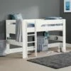 Julian Bowen Pluto Mid Sleeper Bed In Surf White