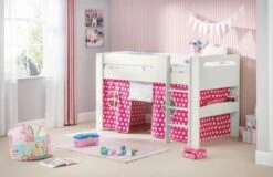 Julian Bowen Pluto Mid Sleeper Bed In Surf White 12 Julian Bowen Pluto Mid Sleeper Bed In Surf White -bedding sale pluto pink