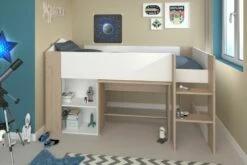 Parisot Shelter Mid Sleeper Bed In White And Oak