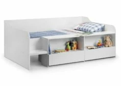 Julian Bowen Stella Low Sleeper Bed In White -bedding sale stella white