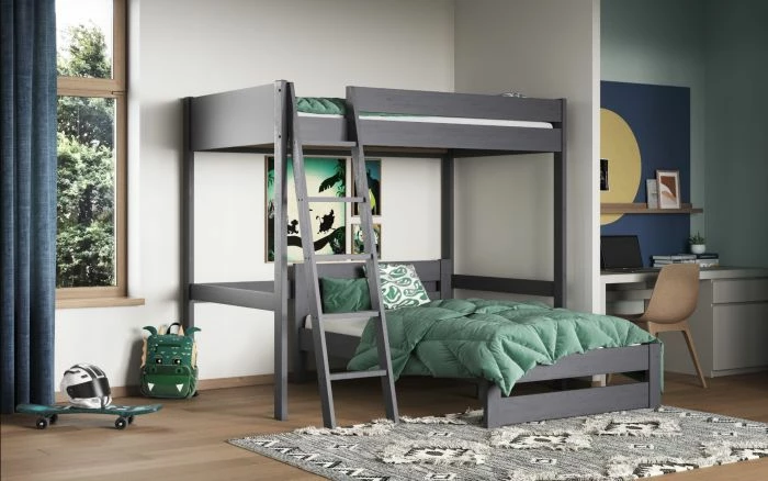 Astral Grey High Sleeper With L Shaped Small Double Bed 3 Astral Grey High Sleeper With L Shaped Small Double Bed