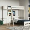 Astral White High Sleeper With L Shaped Single Bed -bedding sale terlssw
