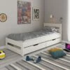 Astral Solid Wood Single Bed With Storage In White -bedding sale tersbw