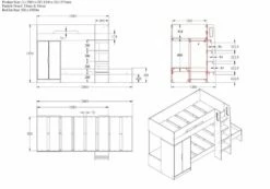 Timothy Bunk Bed With Wardrobe In White & Grey 9 Timothy Bunk Bed With Wardrobe In White & Grey -bedding sale timothy4