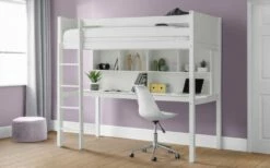 Julian Bowen Titan White Highsleeper Bed With Desk & Storage