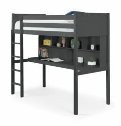 Julian Bowen Titan Anthracite High Sleeper Bed With Desk & Shelves -bedding sale titan highsleeper anthracite