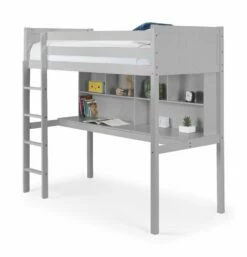 Julian Bowen Titan Grey High Sleeper Bed With Desk & Shelves -bedding sale titan highsleeper dove grey