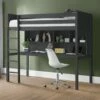 Julian Bowen Titan Anthracite High Sleeper Bed With Desk & Shelves -bedding sale titan highsleeper erika white chair roomset anthracite