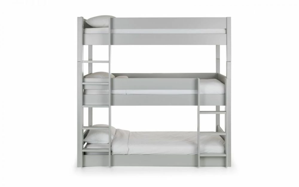 Julian Bowen Trio Triple Bunk Bed In Dove Grey 4 Julian Bowen Trio Triple Bunk Bed In Dove Grey - Image 2