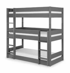 Julian Bowen Trio Triple Bunk Bed In Anthracite -bedding sale trio triple bunk anthracite mattress