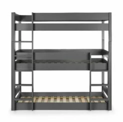 Julian Bowen Trio Triple Bunk Bed In Anthracite -bedding sale trio triple bunk anthracite front slats