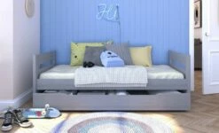 Stompa Uno Single Bed With Trundle In Grey