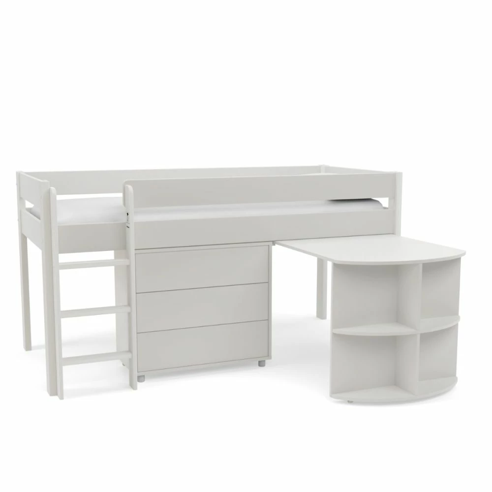 Stompa Uno White Mid Sleeper Bed With Pull Out Desk & 3 Drawer Chest 4 Stompa Uno White Mid Sleeper Bed With Pull Out Desk & 3 Drawer Chest - Image 2