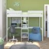 Stompa Uno High Sleeper With Desk In White -bedding sale unowhi 1 cropped
