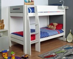 Kids Avenue Urban Grey & White Bunk Bed + FREE Clip On Shelf